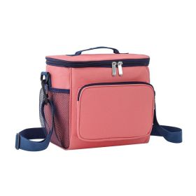 Portable Oxford Lunch Boxes One Shoulder Fresh-Keeping Bags (Color: PINK)